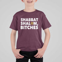 Funny Hanukkah Shabbat Shalom Bitches T Shirt For Kid Star Of David - Wonder Print Shop