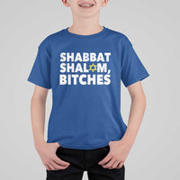 Funny Hanukkah Shabbat Shalom Bitches T Shirt For Kid Star Of David - Wonder Print Shop