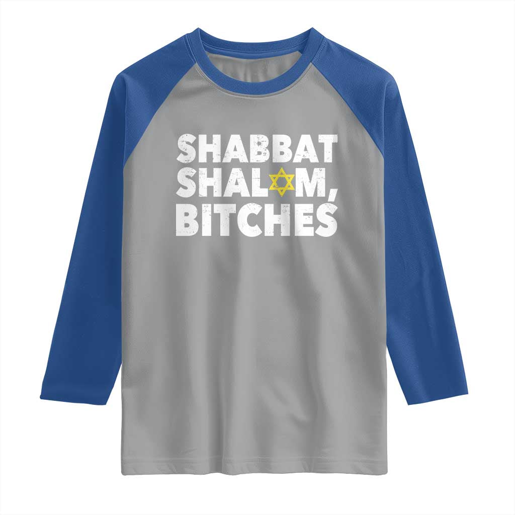 Funny Hanukkah Shabbat Shalom Bitches Raglan Shirt Star Of David - Wonder Print Shop