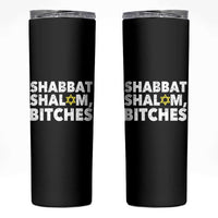 Funny Hanukkah Shabbat Shalom Bitches Skinny Tumbler Star Of David - Wonder Print Shop