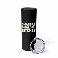 Funny Hanukkah Shabbat Shalom Bitches Skinny Tumbler Star Of David - Wonder Print Shop
