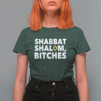Funny Hanukkah Shabbat Shalom Bitches T Shirt For Women Star Of David - Wonder Print Shop