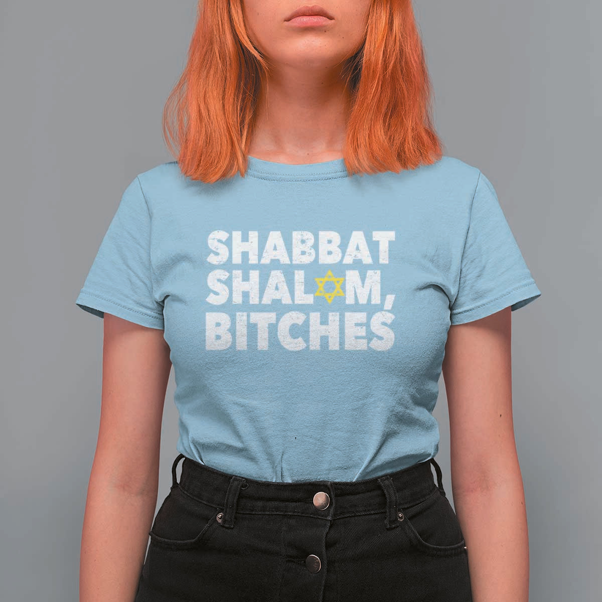 Funny Hanukkah Shabbat Shalom Bitches T Shirt For Women Star Of David - Wonder Print Shop