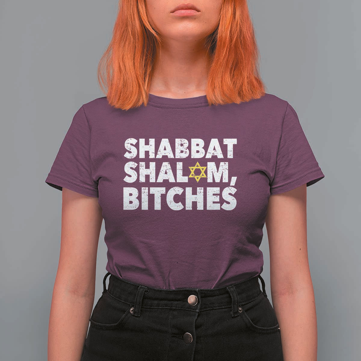 Funny Hanukkah Shabbat Shalom Bitches T Shirt For Women Star Of David - Wonder Print Shop