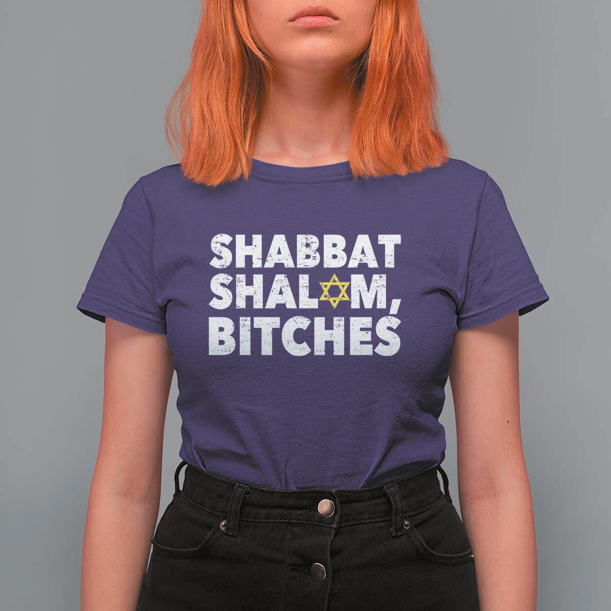 Funny Hanukkah Shabbat Shalom Bitches T Shirt For Women Star Of David - Wonder Print Shop