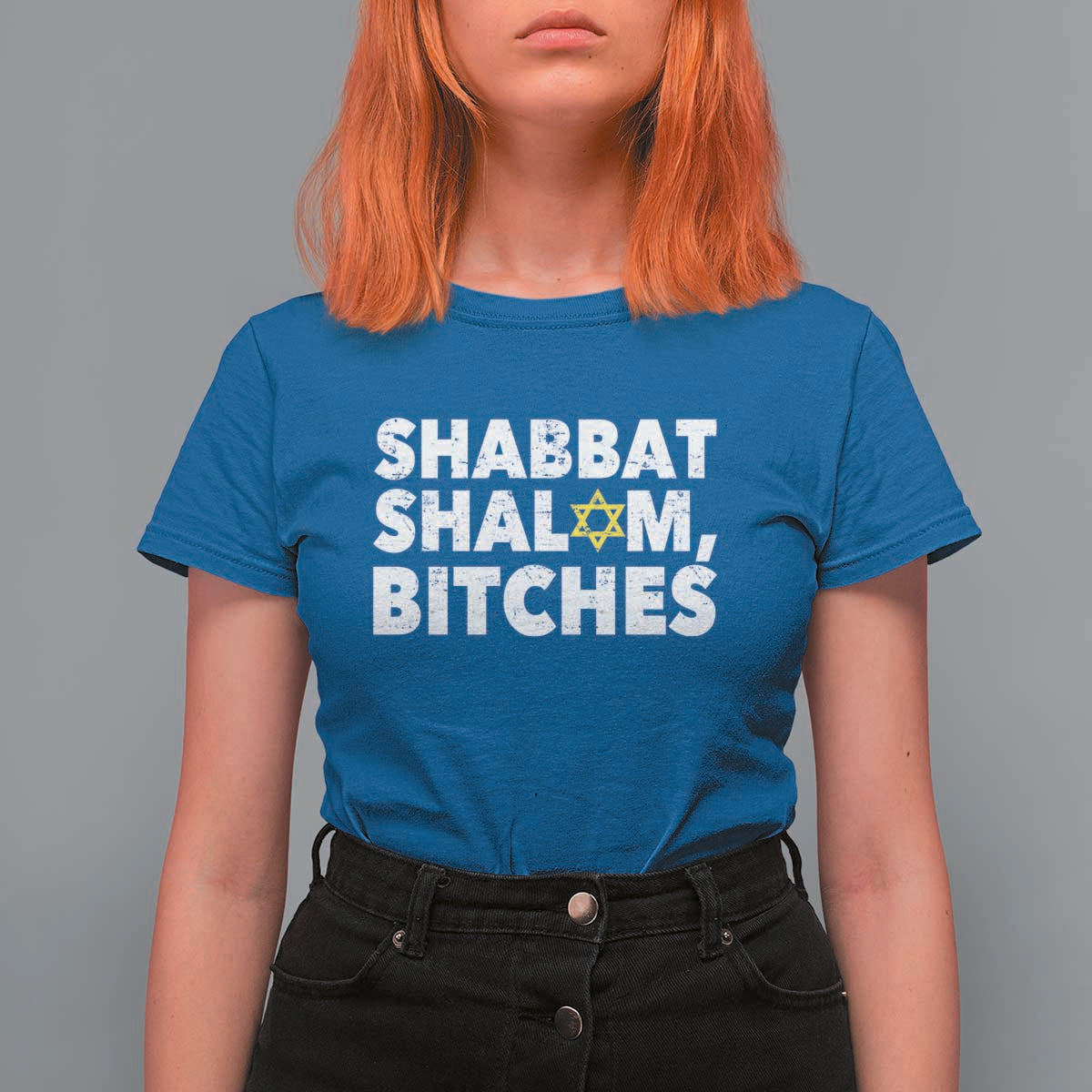 Funny Hanukkah Shabbat Shalom Bitches T Shirt For Women Star Of David - Wonder Print Shop