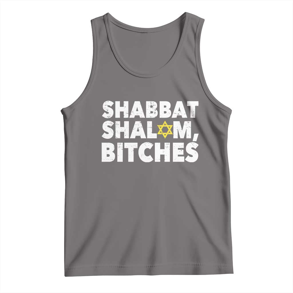 Funny Hanukkah Shabbat Shalom Bitches Tank Top Star Of David - Wonder Print Shop