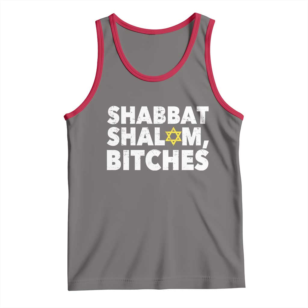Funny Hanukkah Shabbat Shalom Bitches Tank Top Star Of David - Wonder Print Shop