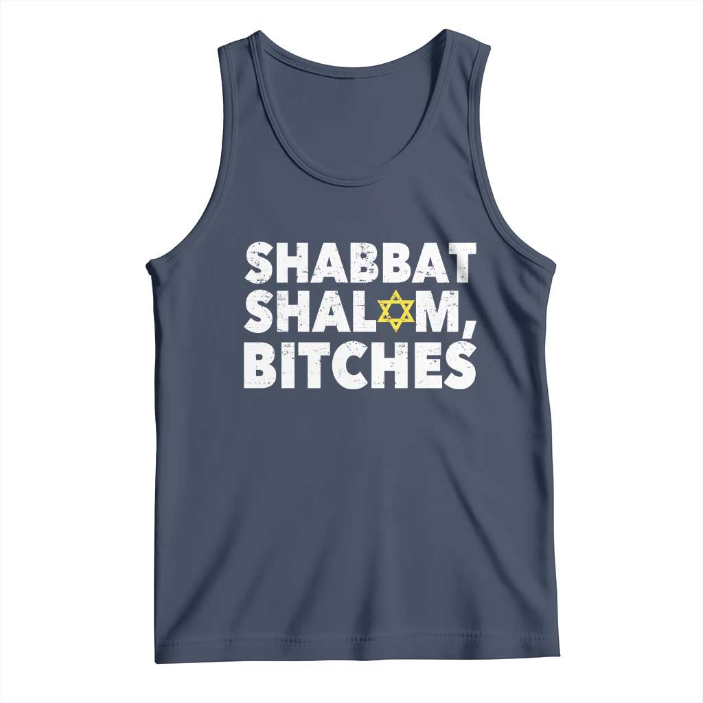 Funny Hanukkah Shabbat Shalom Bitches Tank Top Star Of David - Wonder Print Shop
