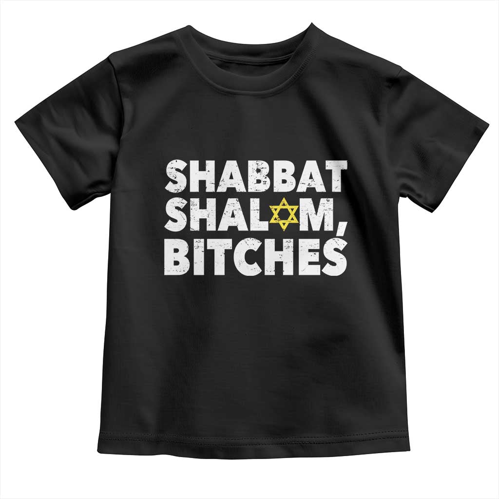 Funny Hanukkah Shabbat Shalom Bitches Toddler T Shirt Star Of David - Wonder Print Shop