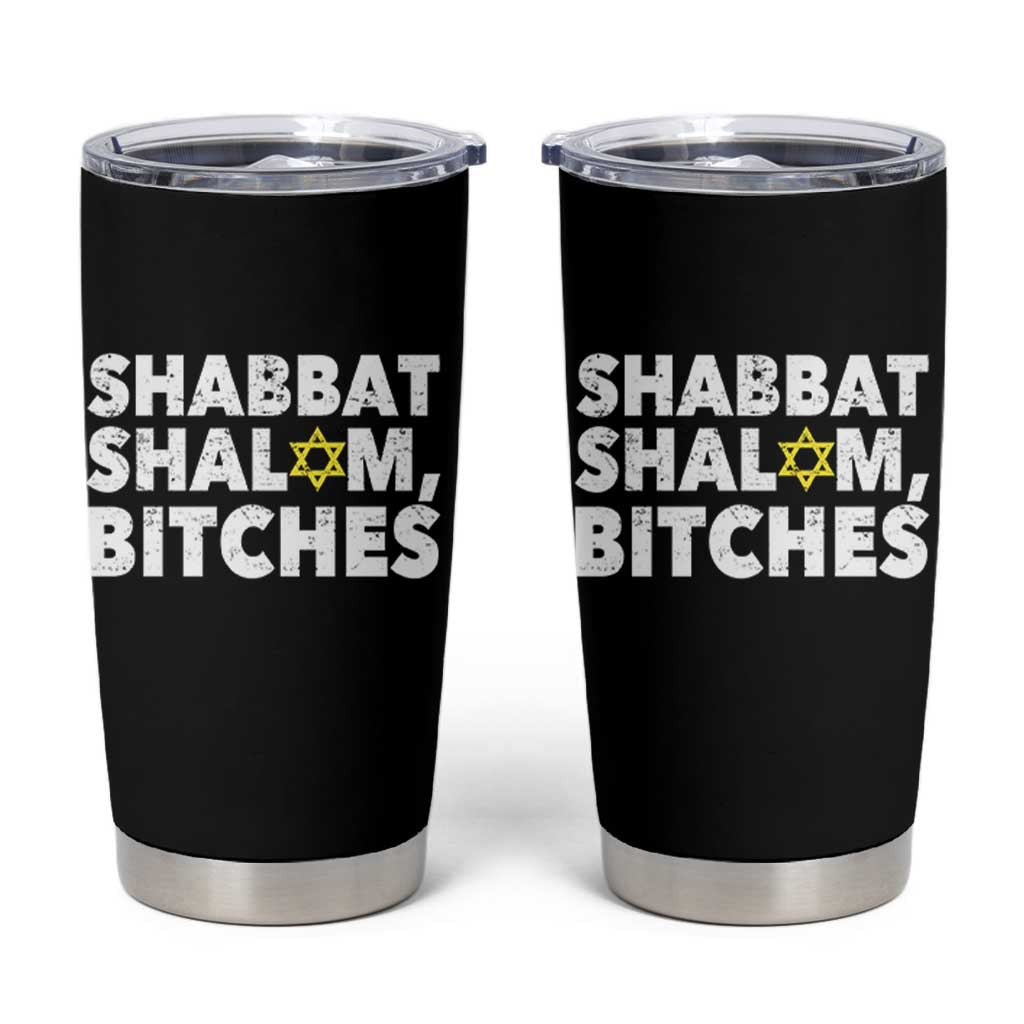 Funny Hanukkah Shabbat Shalom Bitches Tumbler Cup Star Of David - Wonder Print Shop