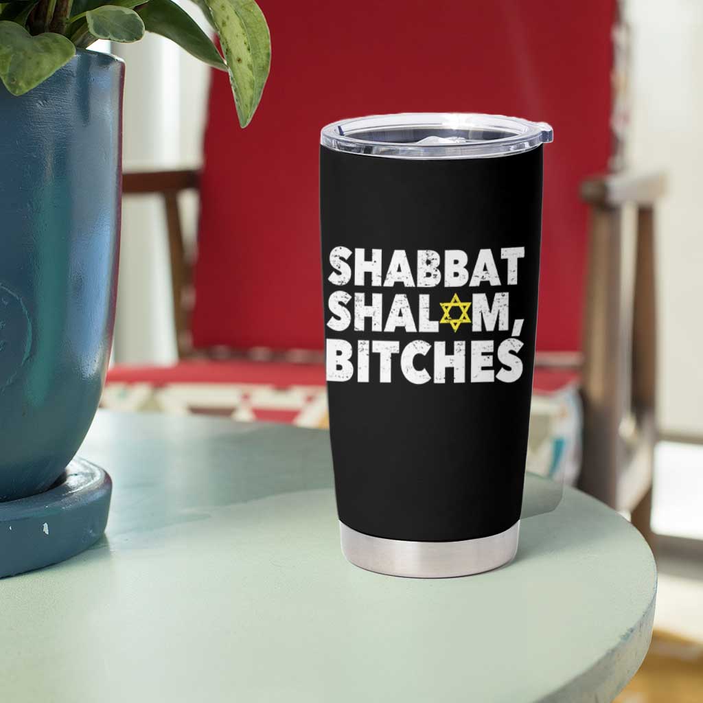Funny Hanukkah Shabbat Shalom Bitches Tumbler Cup Star Of David - Wonder Print Shop