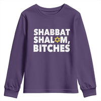 Funny Hanukkah Shabbat Shalom Bitches Youth Sweatshirt Star Of David - Wonder Print Shop