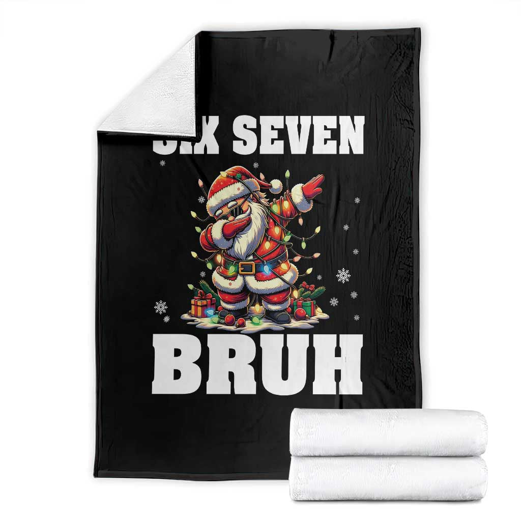 Funny Christmas 67 Six Seven Bruh Throw Blanket Dabbing Santa - Wonder Print Shop