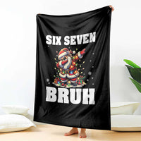 Funny Christmas 67 Six Seven Bruh Throw Blanket Dabbing Santa - Wonder Print Shop