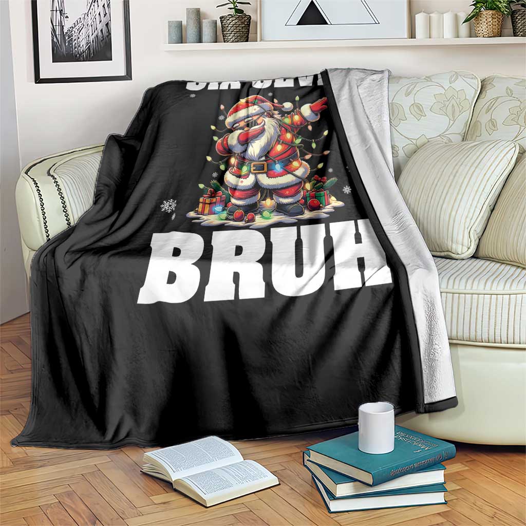 Funny Christmas 67 Six Seven Bruh Throw Blanket Dabbing Santa - Wonder Print Shop