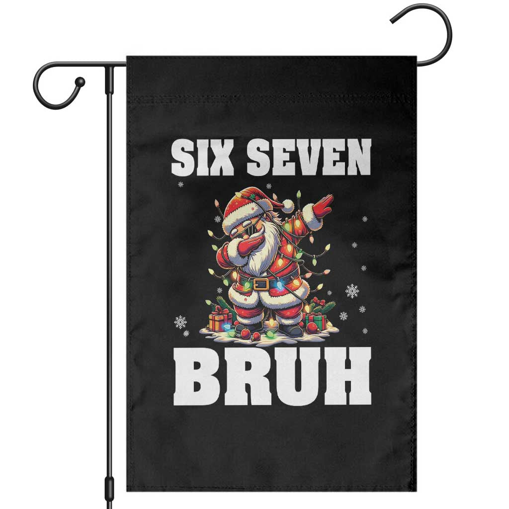 Funny Christmas 67 Six Seven Bruh Garden Flag Dabbing Santa - Wonder Print Shop