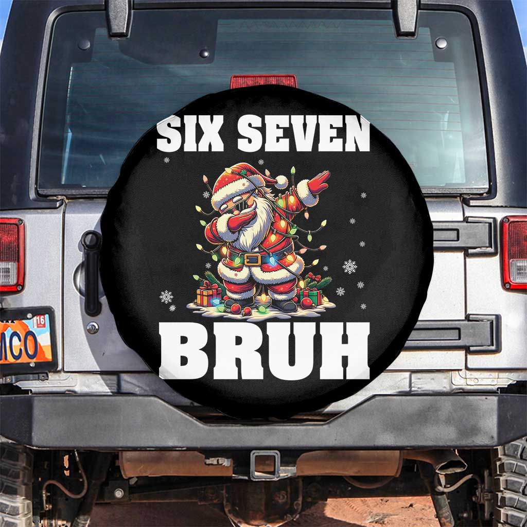 Funny Christmas 67 Six Seven Bruh Spare Tire Cover Dabbing Santa - Wonder Print Shop