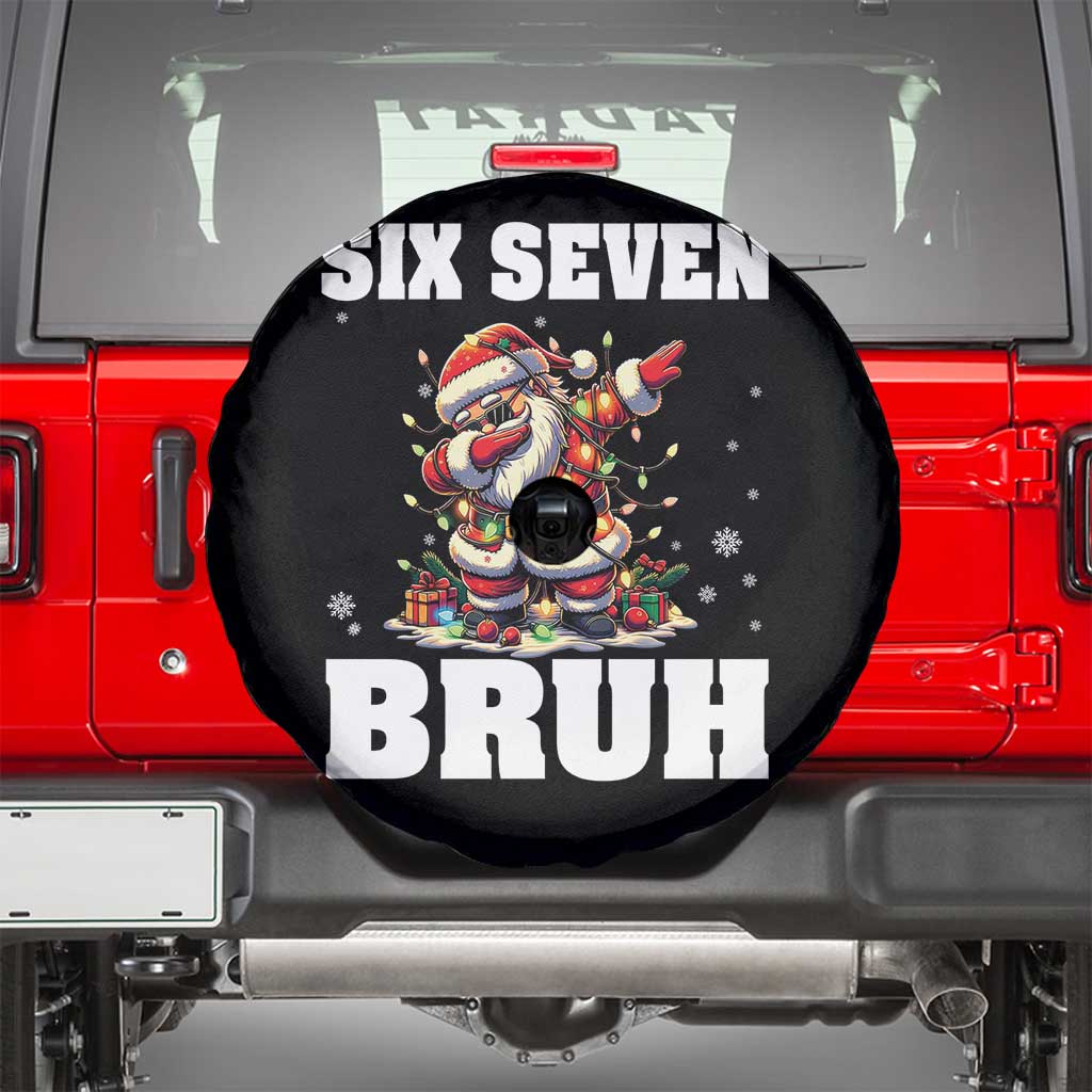 Funny Christmas 67 Six Seven Bruh Spare Tire Cover Dabbing Santa - Wonder Print Shop