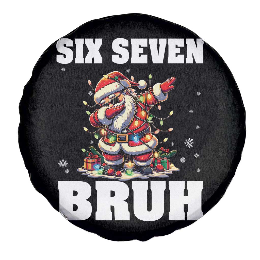 Funny Christmas 67 Six Seven Bruh Spare Tire Cover Dabbing Santa - Wonder Print Shop