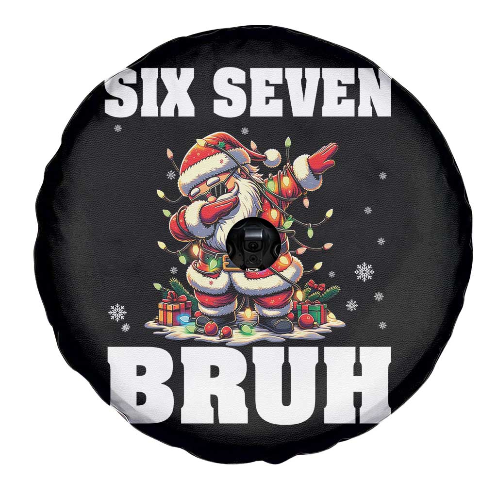 Funny Christmas 67 Six Seven Bruh Spare Tire Cover Dabbing Santa - Wonder Print Shop