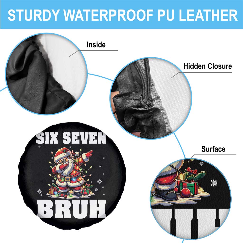 Funny Christmas 67 Six Seven Bruh Spare Tire Cover Dabbing Santa - Wonder Print Shop