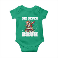 Funny Christmas 67 Six Seven Bruh Baby Onesie Dabbing Santa - Wonder Print Shop
