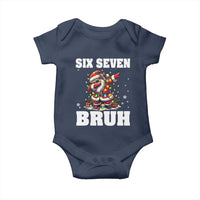 Funny Christmas 67 Six Seven Bruh Baby Onesie Dabbing Santa - Wonder Print Shop