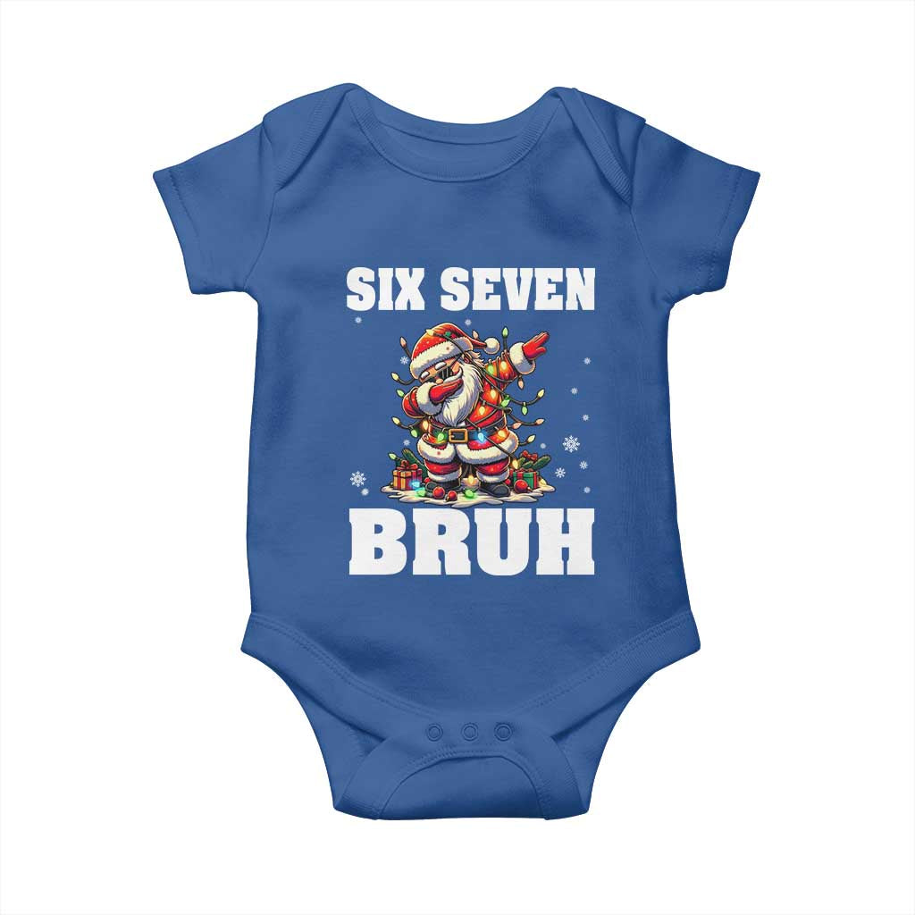 Funny Christmas 67 Six Seven Bruh Baby Onesie Dabbing Santa - Wonder Print Shop