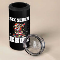Funny Christmas 67 Six Seven Bruh 4 in 1 Can Cooler Tumbler Dabbing Santa - Wonder Print Shop