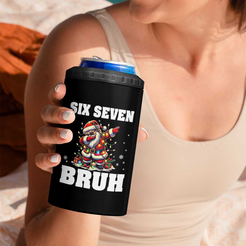 Funny Christmas 67 Six Seven Bruh 4 in 1 Can Cooler Tumbler Dabbing Santa - Wonder Print Shop