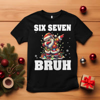 Funny Christmas 67 Six Seven Bruh T Shirt Dabbing Santa - Wonder Print Shop