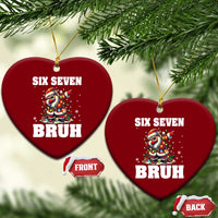 Funny Christmas 67 Six Seven Bruh Ceramic Ornament Dabbing Santa - Wonder Print Shop