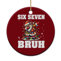 Funny Christmas 67 Six Seven Bruh Ceramic Ornament Dabbing Santa - Wonder Print Shop