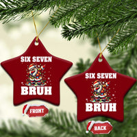 Funny Christmas 67 Six Seven Bruh Ceramic Ornament Dabbing Santa - Wonder Print Shop