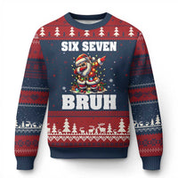 Funny Xmas 67 Six Seven Bruh Ugly Christmas Sweater Dabbing Santa - Wonder Print Shop