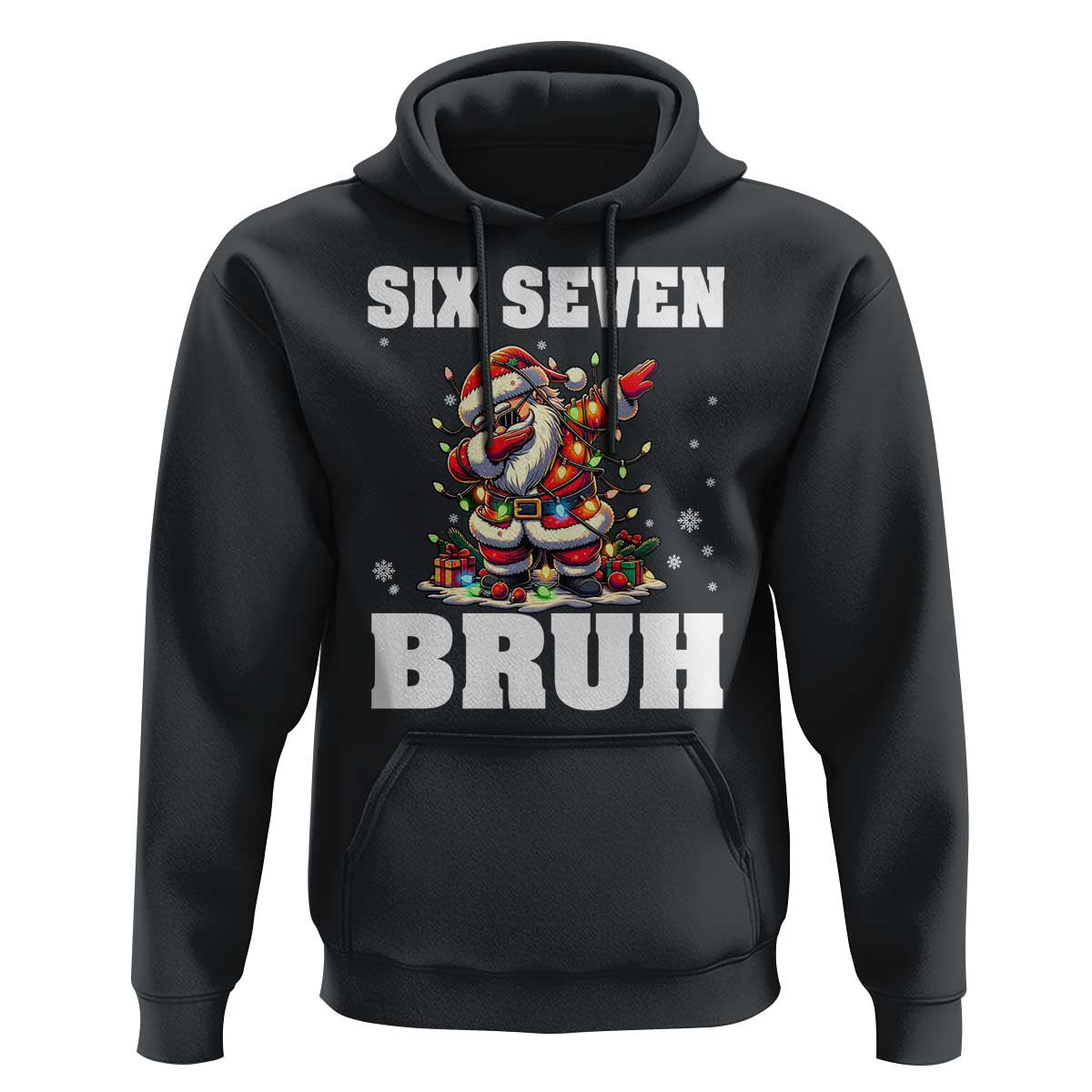Funny Christmas 67 Six Seven Bruh Hoodie Dabbing Santa - Wonder Print Shop