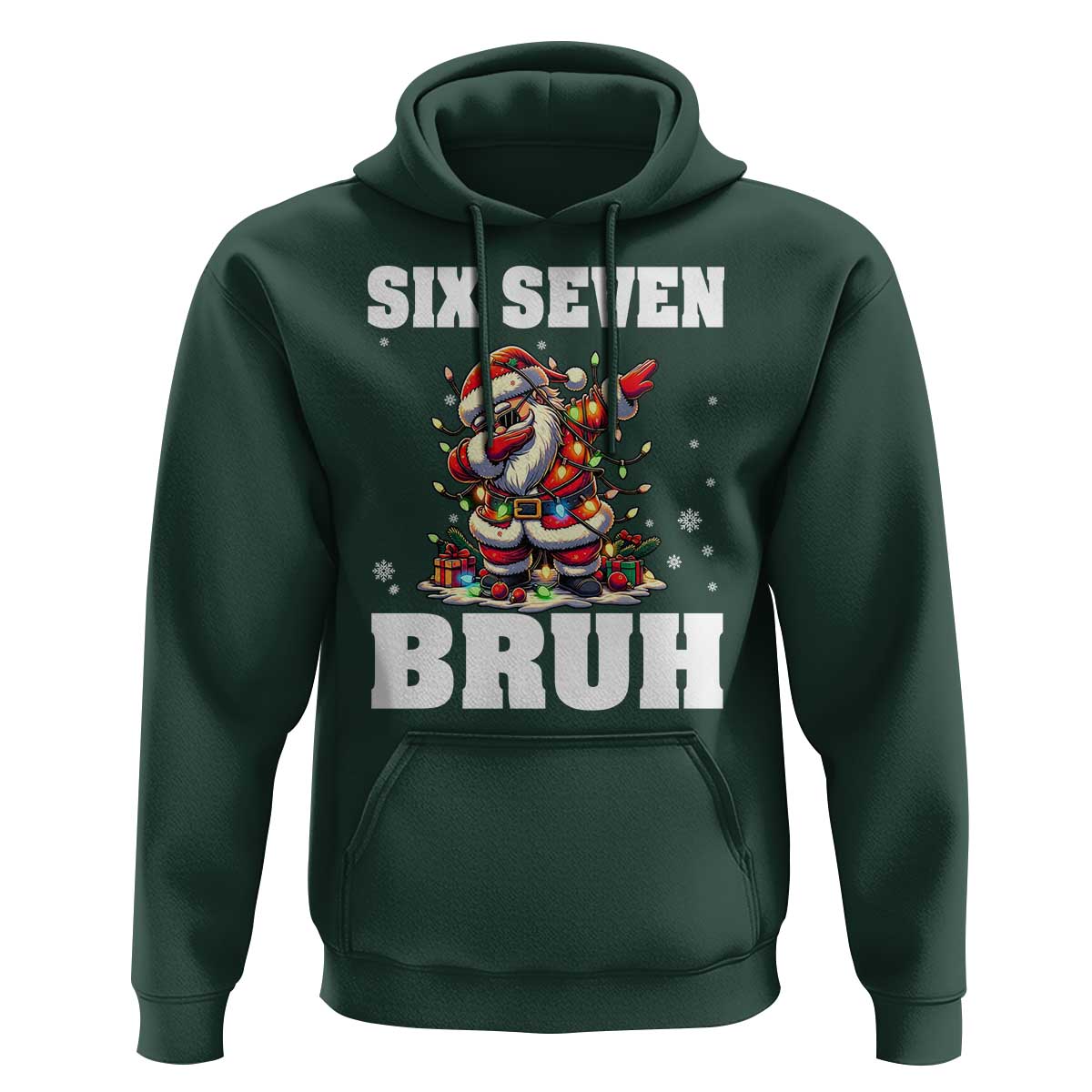 Funny Christmas 67 Six Seven Bruh Hoodie Dabbing Santa - Wonder Print Shop