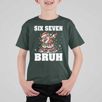 Funny Christmas 67 Six Seven Bruh T Shirt For Kid Dabbing Santa - Wonder Print Shop