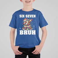 Funny Christmas 67 Six Seven Bruh T Shirt For Kid Dabbing Santa - Wonder Print Shop