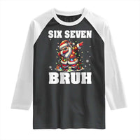 Funny Christmas 67 Six Seven Bruh Raglan Shirt Dabbing Santa - Wonder Print Shop