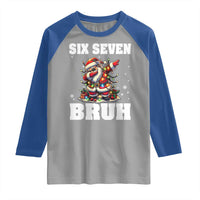 Funny Christmas 67 Six Seven Bruh Raglan Shirt Dabbing Santa - Wonder Print Shop