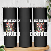 Funny Christmas 67 Six Seven Bruh Skinny Tumbler Dabbing Santa - Wonder Print Shop