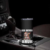 Funny Christmas 67 Six Seven Bruh Skinny Tumbler Dabbing Santa - Wonder Print Shop