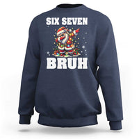 Funny Christmas 67 Six Seven Bruh Sweatshirt Dabbing Santa - Wonder Print Shop
