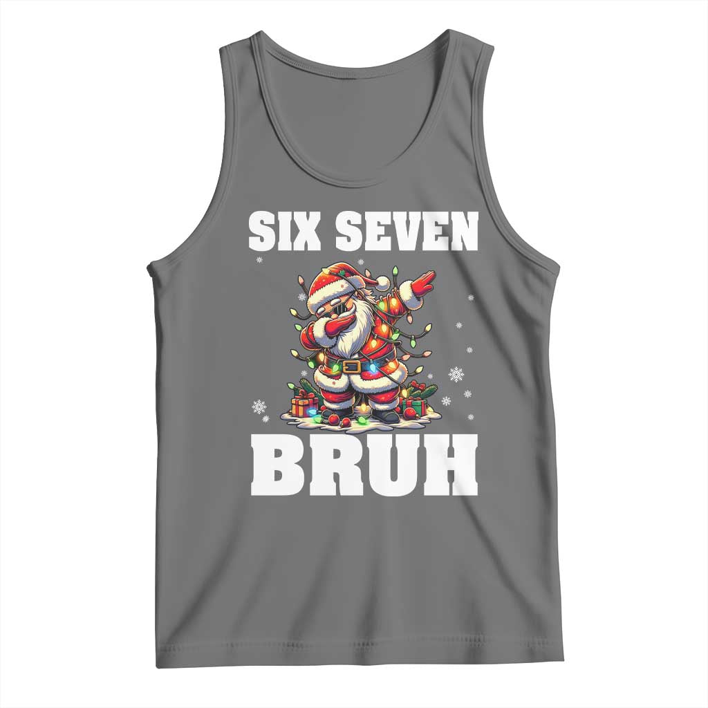 Funny Christmas 67 Six Seven Bruh Tank Top Dabbing Santa - Wonder Print Shop