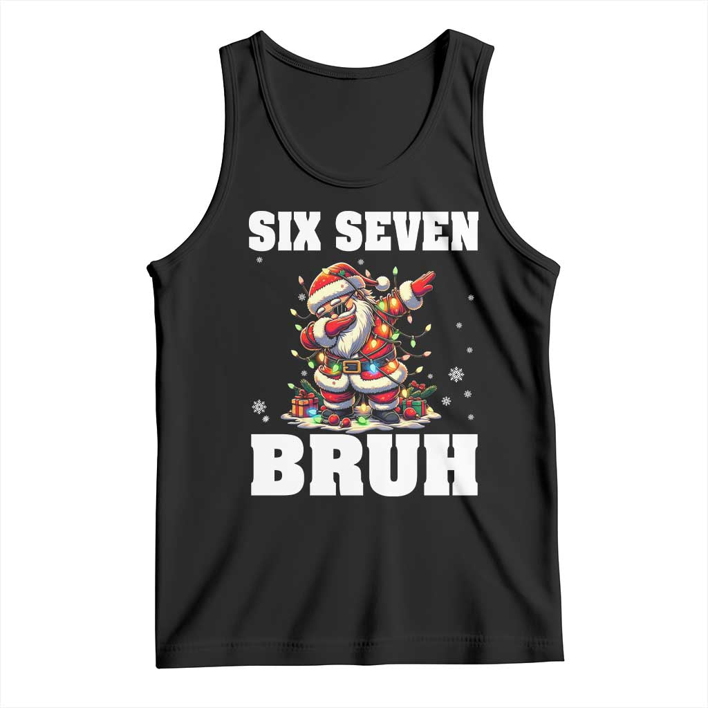Funny Christmas 67 Six Seven Bruh Tank Top Dabbing Santa - Wonder Print Shop