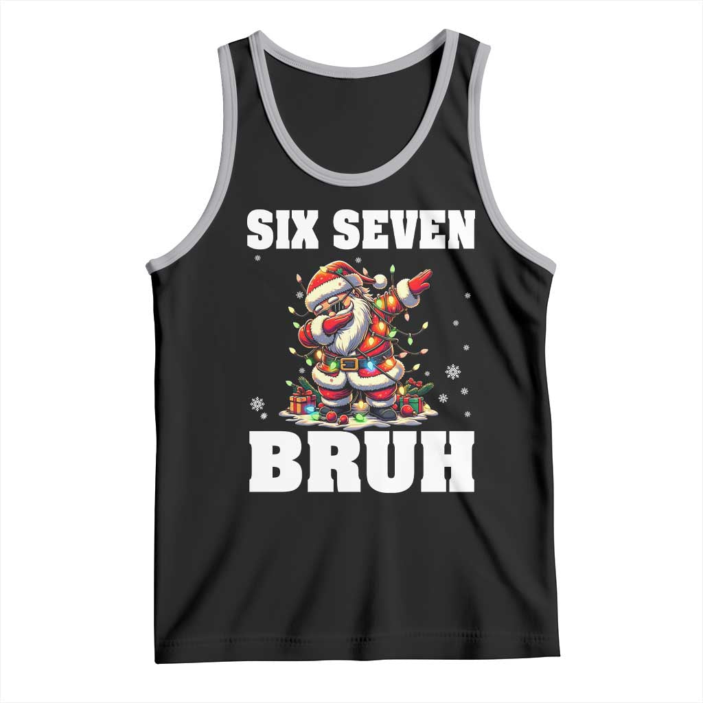 Funny Christmas 67 Six Seven Bruh Tank Top Dabbing Santa - Wonder Print Shop