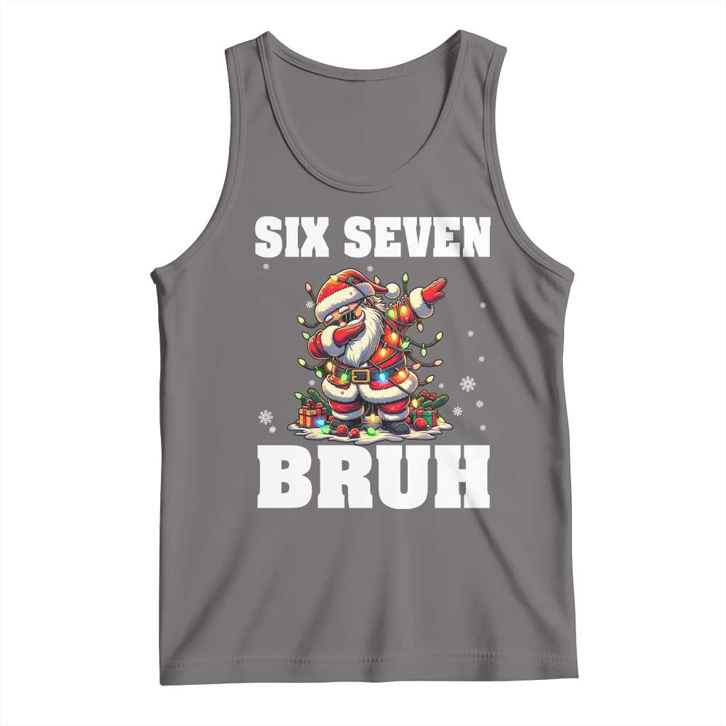 Funny Christmas 67 Six Seven Bruh Tank Top Dabbing Santa - Wonder Print Shop