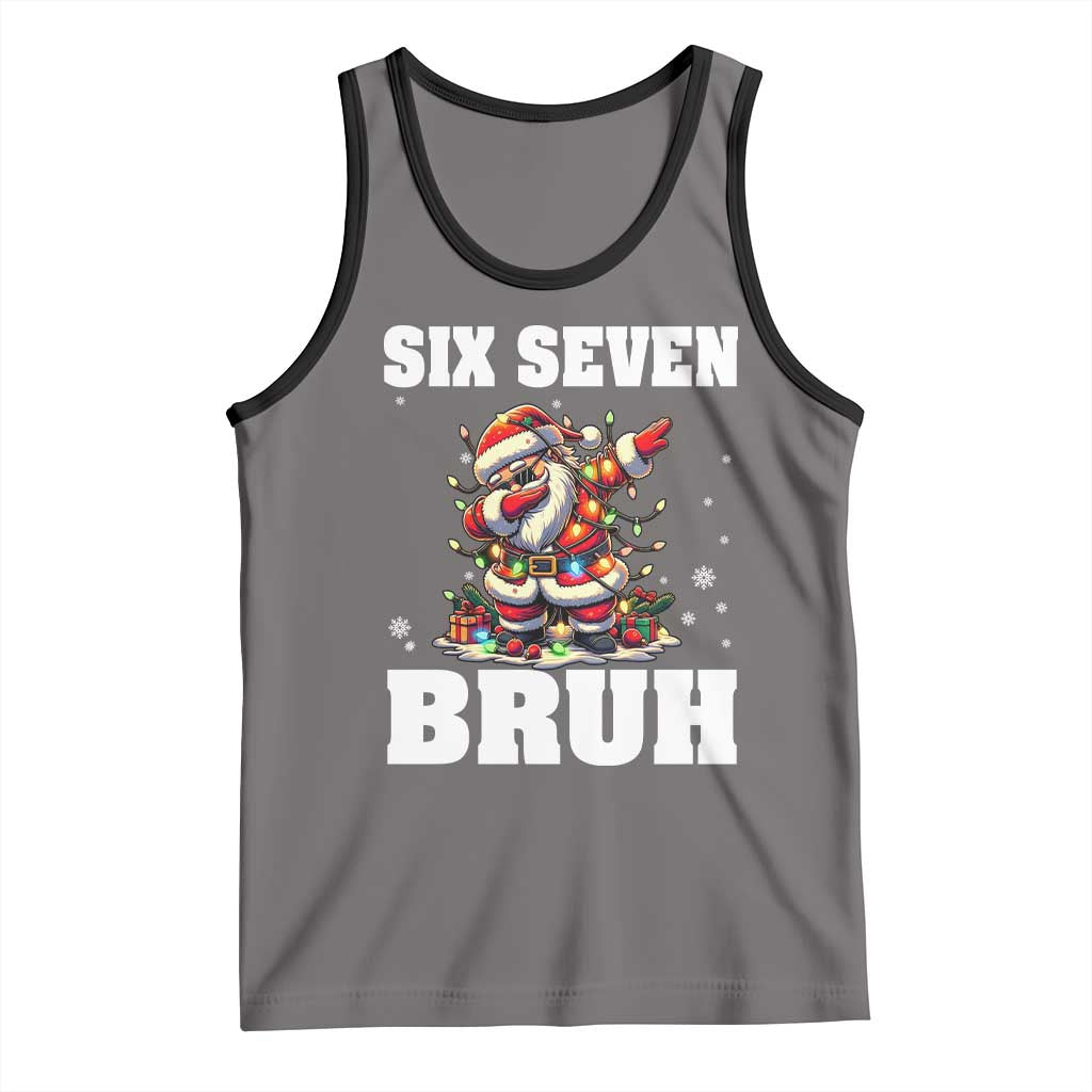Funny Christmas 67 Six Seven Bruh Tank Top Dabbing Santa - Wonder Print Shop